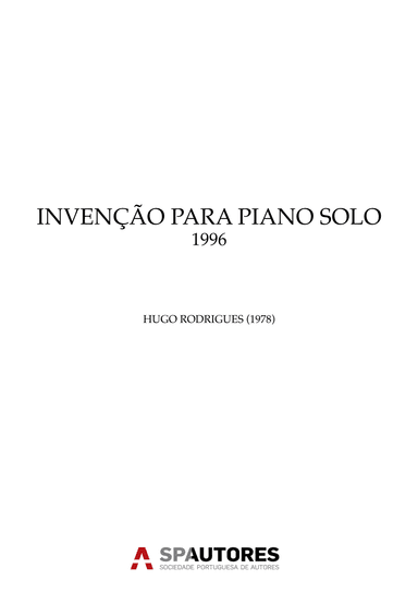 Invenção para Piano Solo