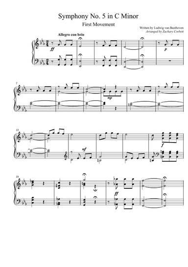 Symphony No. 5 (1st Movement) (arr. Zachary Corbett)