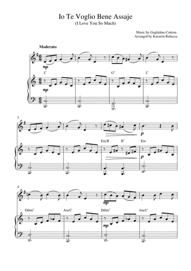 Io Te Voglio Bene Assaje (I Love You So Much) (arr. Kaiserin Rebecca)
