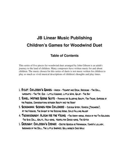 Children's Games Book for Clarinet and Bassoon Duet (arr. John Gibson)