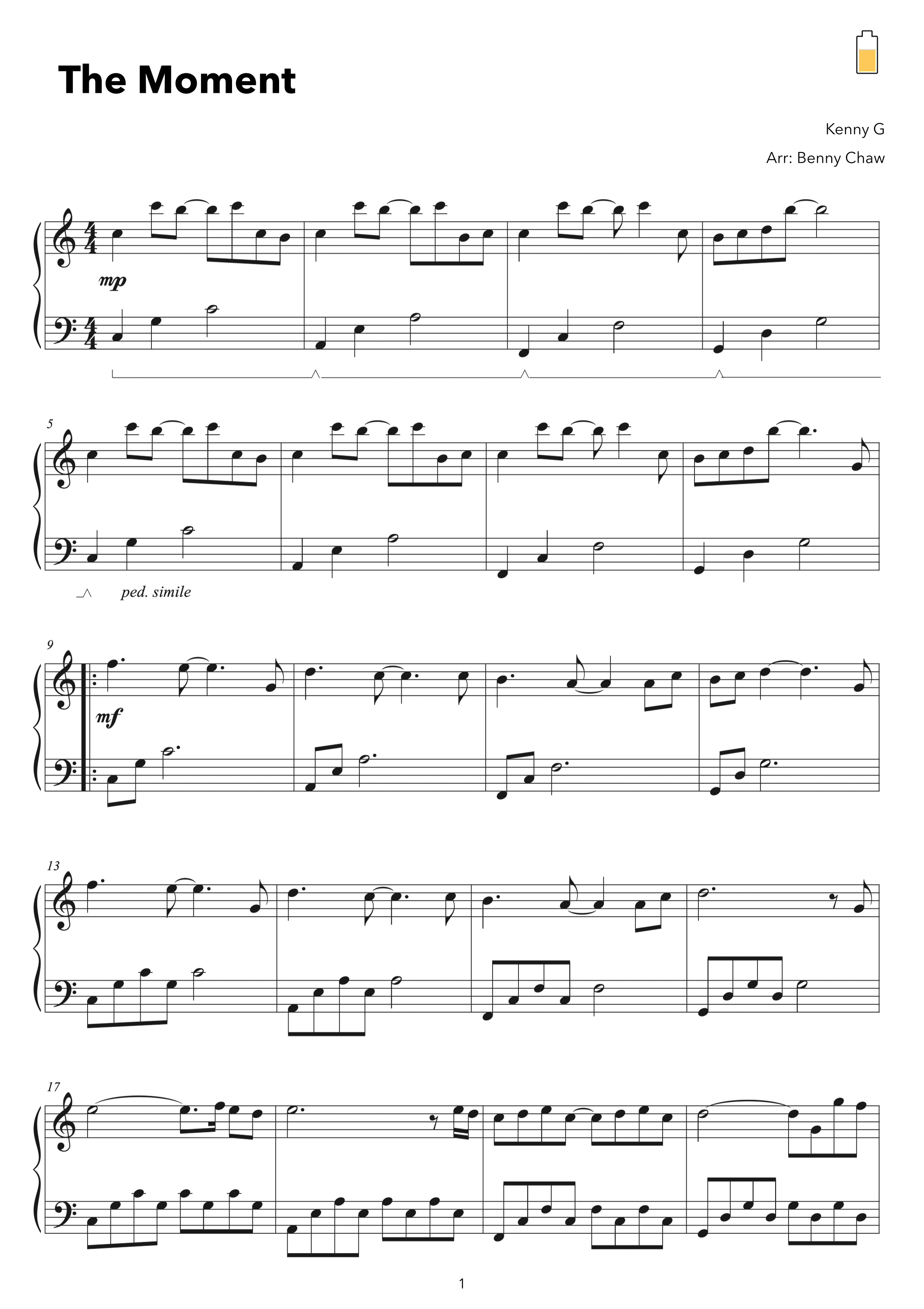 The Moment (arr. Benny Chaw)