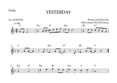 Yesterday (arr. SMLStar)