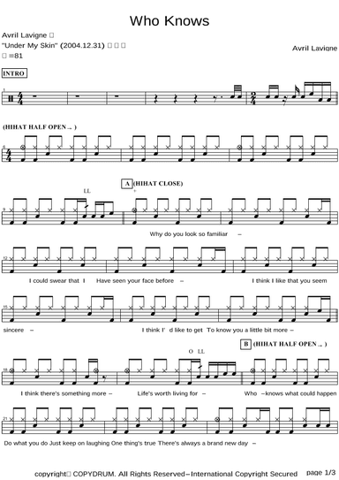 Who Knows (arr. COPYDRUM)