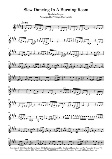 Slow Dancing In A Burning Room (arr. Thiago Marconato)