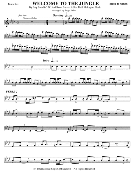 Welcome To The Jungle (arr. Jorge Juárez)