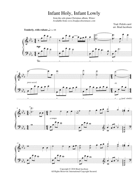 Infant Holy, Infant Lowly (arr. Brad Jacobsen)