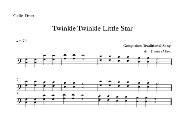 Twinkle Twinkle Little Star (arr. Daniel Rosa)