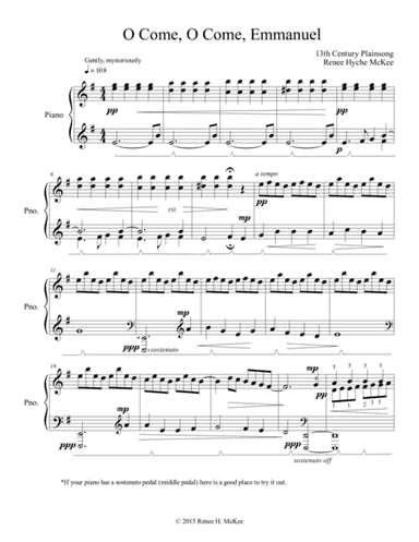 O Come, O Come, Emmanuel (arr. Renee Hyche McKee)