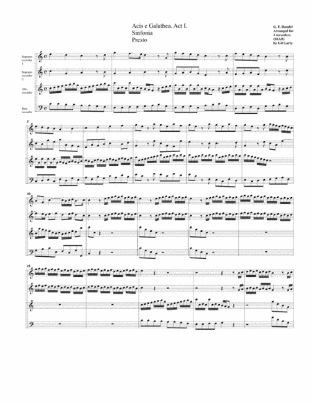 Sinfonia for Acis e Galathea (arrangement for 4 recorders) (arr. Gil Garty)