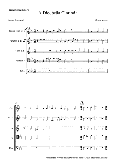A Dio, bella Clorinda (arr. Marco Simoncini)