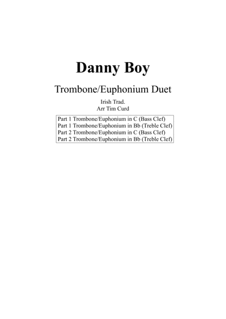 Danny Boy. Duet for Trombone (arr. Tim Curd.)