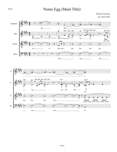 Nemo Egg (main Title) (arr. Carter Datz)