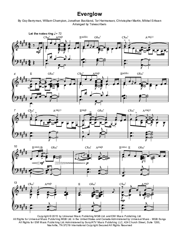 Everglow (arr. Tunescribers)