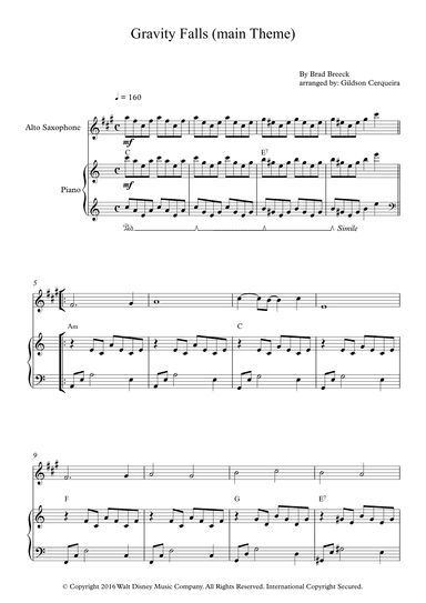 Gravity Falls (main Theme) (arr. Gildson Cerqueira)