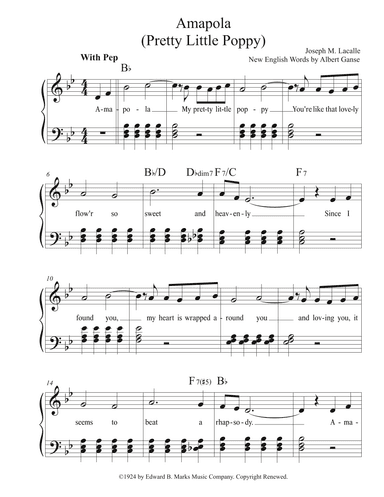 Amapola (pretty Little Poppy) (arr. Pedro Bernardez)