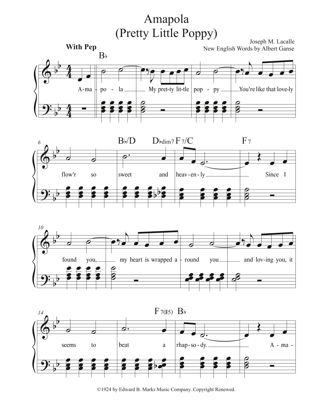 Amapola (pretty Little Poppy) (arr. Pedro Bernardez)