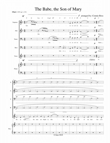 The Babe, The Son of Mary (O Holy Night/What Child is this?/Angels We Have Heard on high) (arr. Connie Boss)
