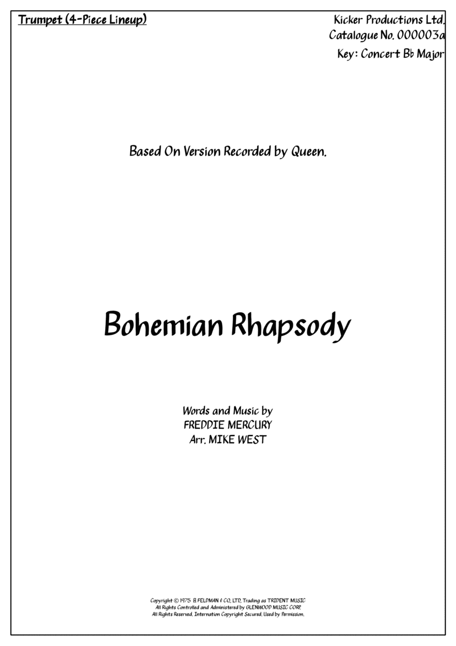 Bohemian Rhapsody (arr. Arr. Mike West)