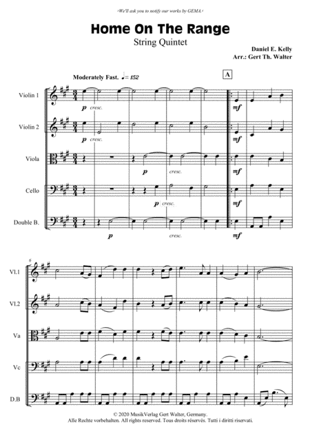 Home On The Range (arr. Gert Th. Walter)