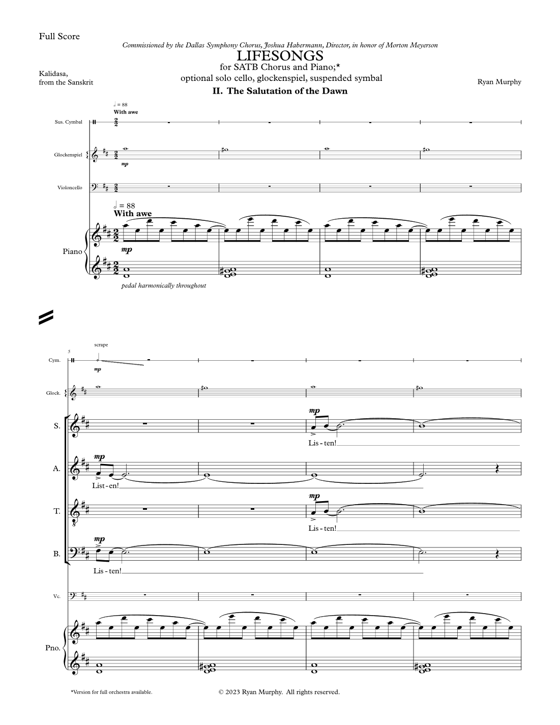 The Salutation of the Dawn, from Lifesongs