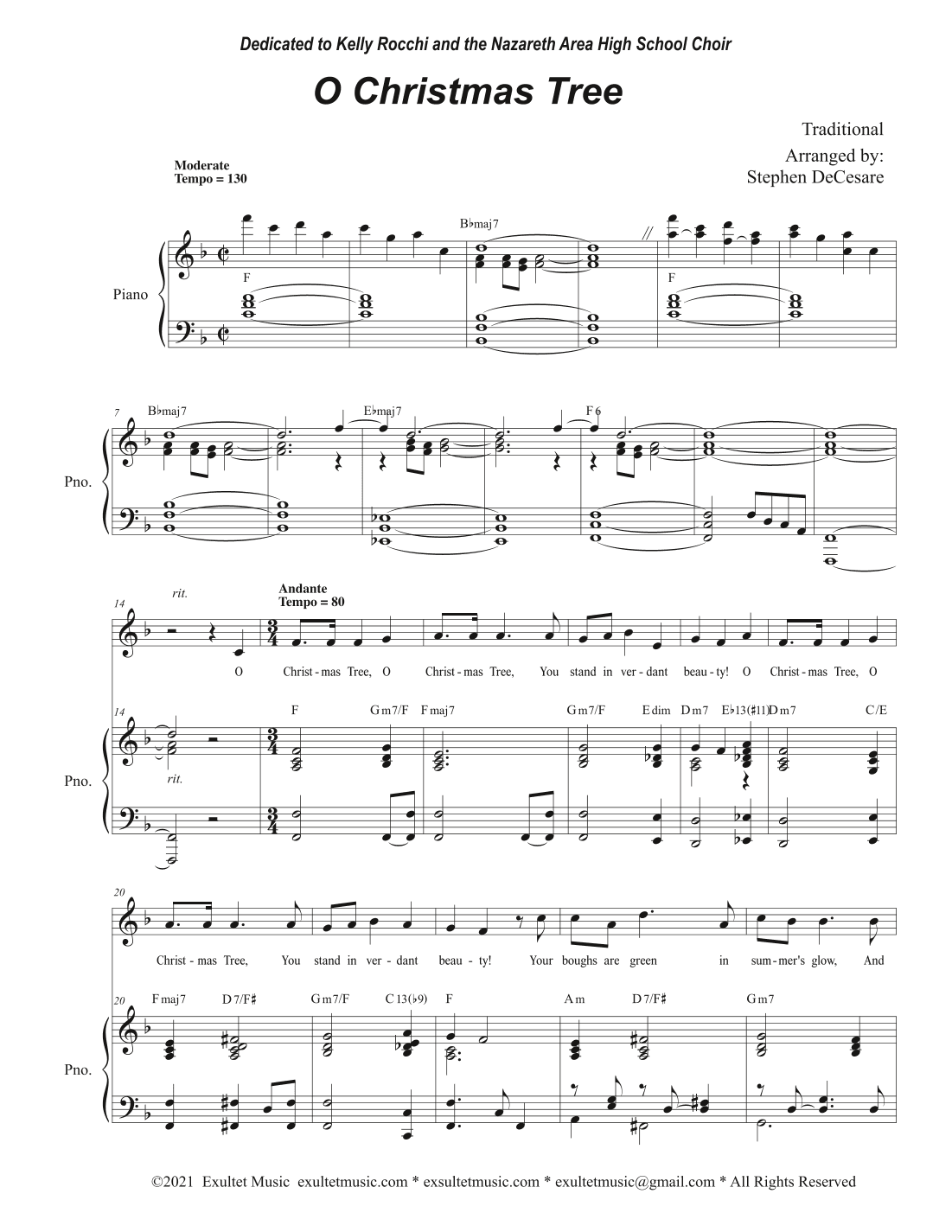 O Christmas Tree (Vocal solo) (arr. Stephen DeCesare)