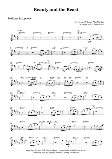 Beauty And The Beast (arr. P.H. Damasceno)