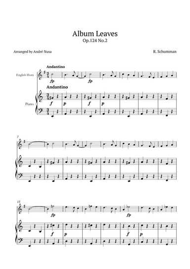 Album Leaves Op.124 No.2 (arr. André Nusa)