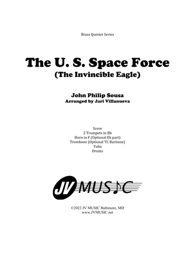 The U. S. Space Force For Brass Quintet (arr. Jari Villanueva)