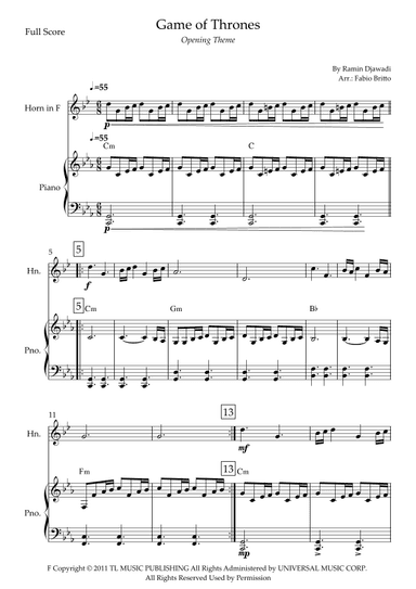 Game Of Thrones (arr. Fabio Britto)