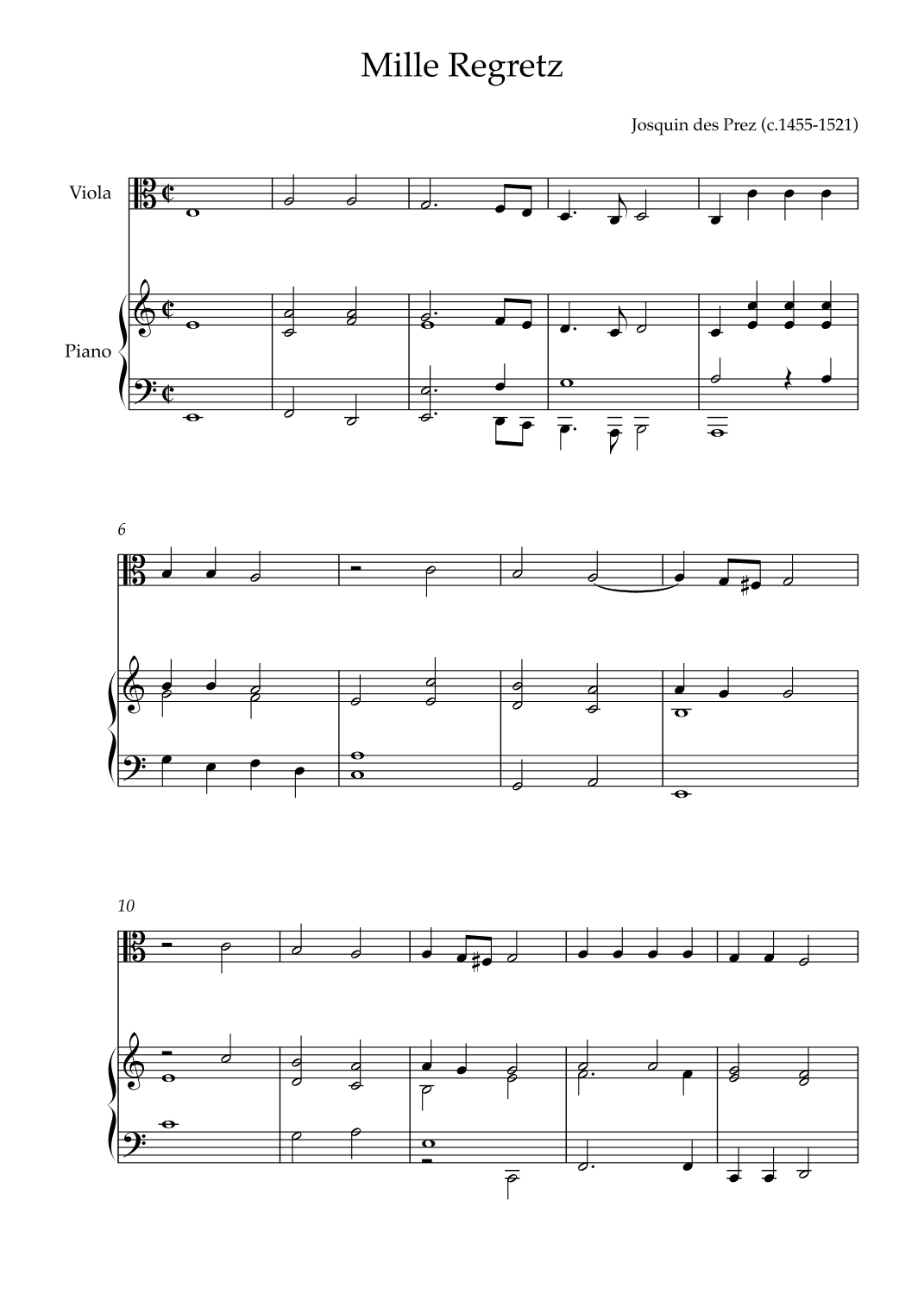 Mille Regretz (arr. Karen Gueiros)
