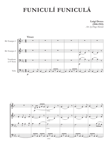 Funiculì Funiculà for Brass Quartet (arr. Diego Marani)