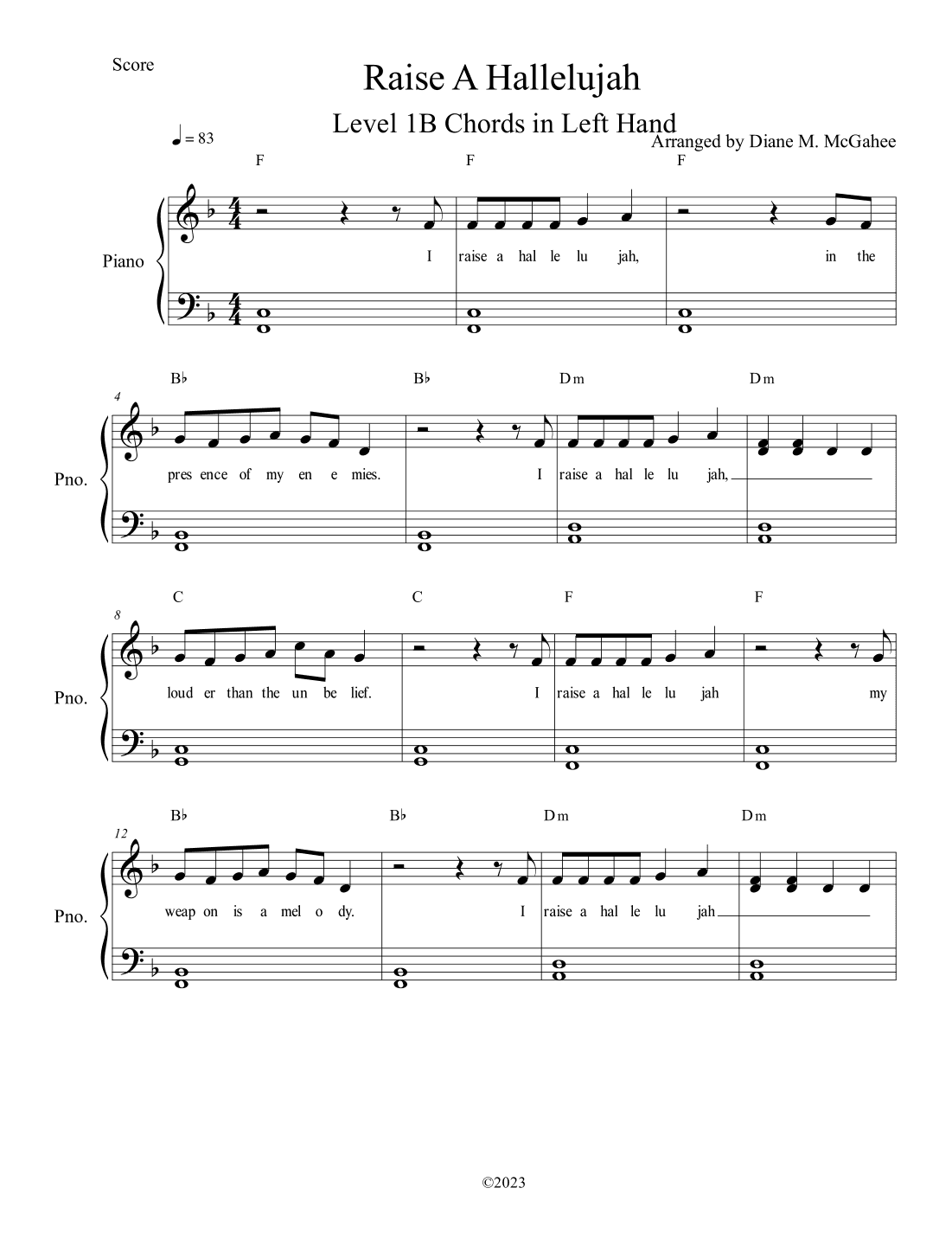 Raise A Hallelujah (arr. Arranged by Diane M. McGahee)