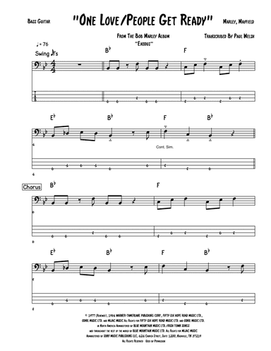 One Love (people Get Ready) (arr. Accubass)