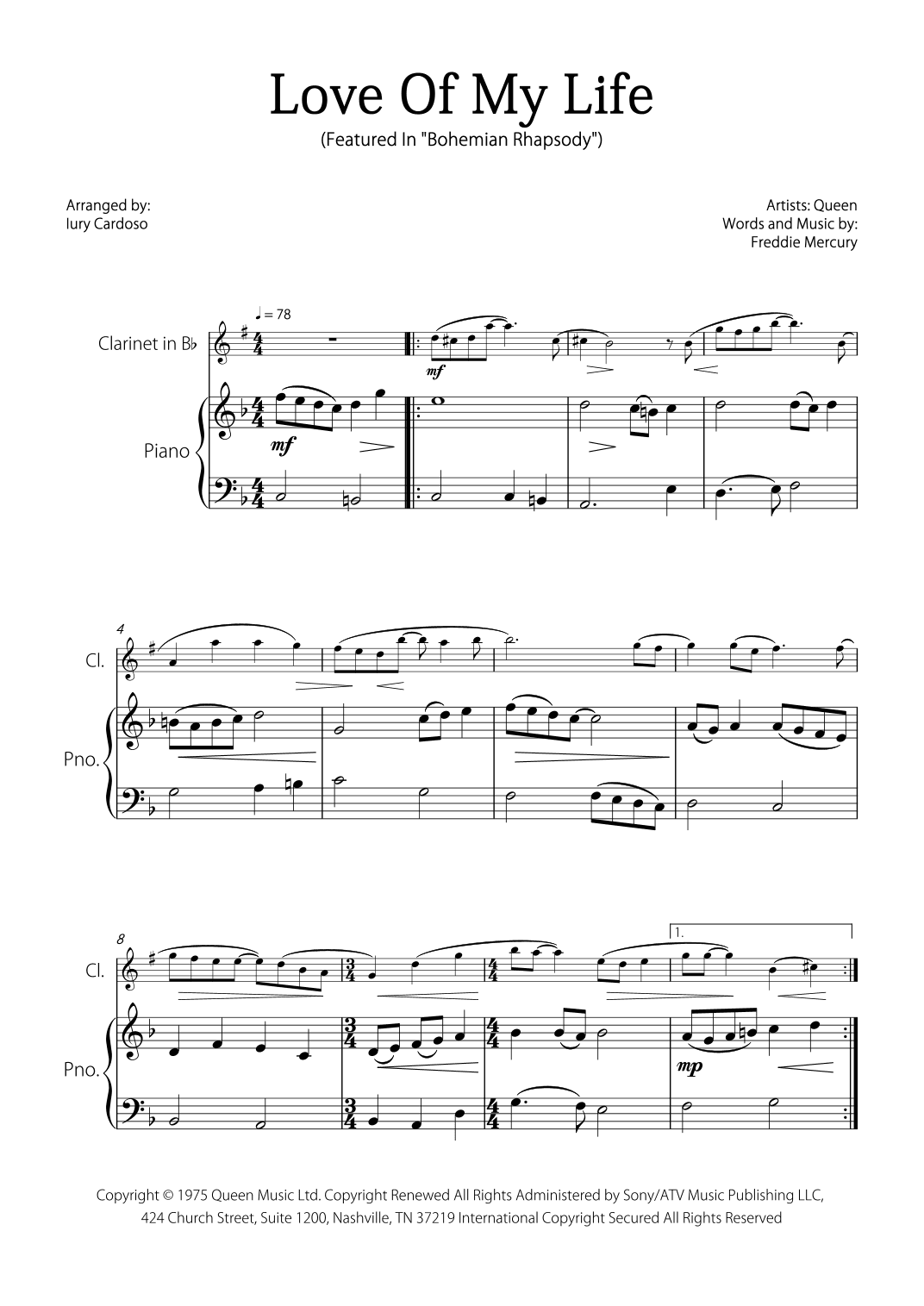 Love Of My Life (arr. Iury Cardoso)