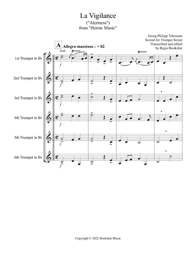 La Vigilance (from "Heroic Music") (Bb) (Trumpet Sextet) (arr. Regis Bookshar)