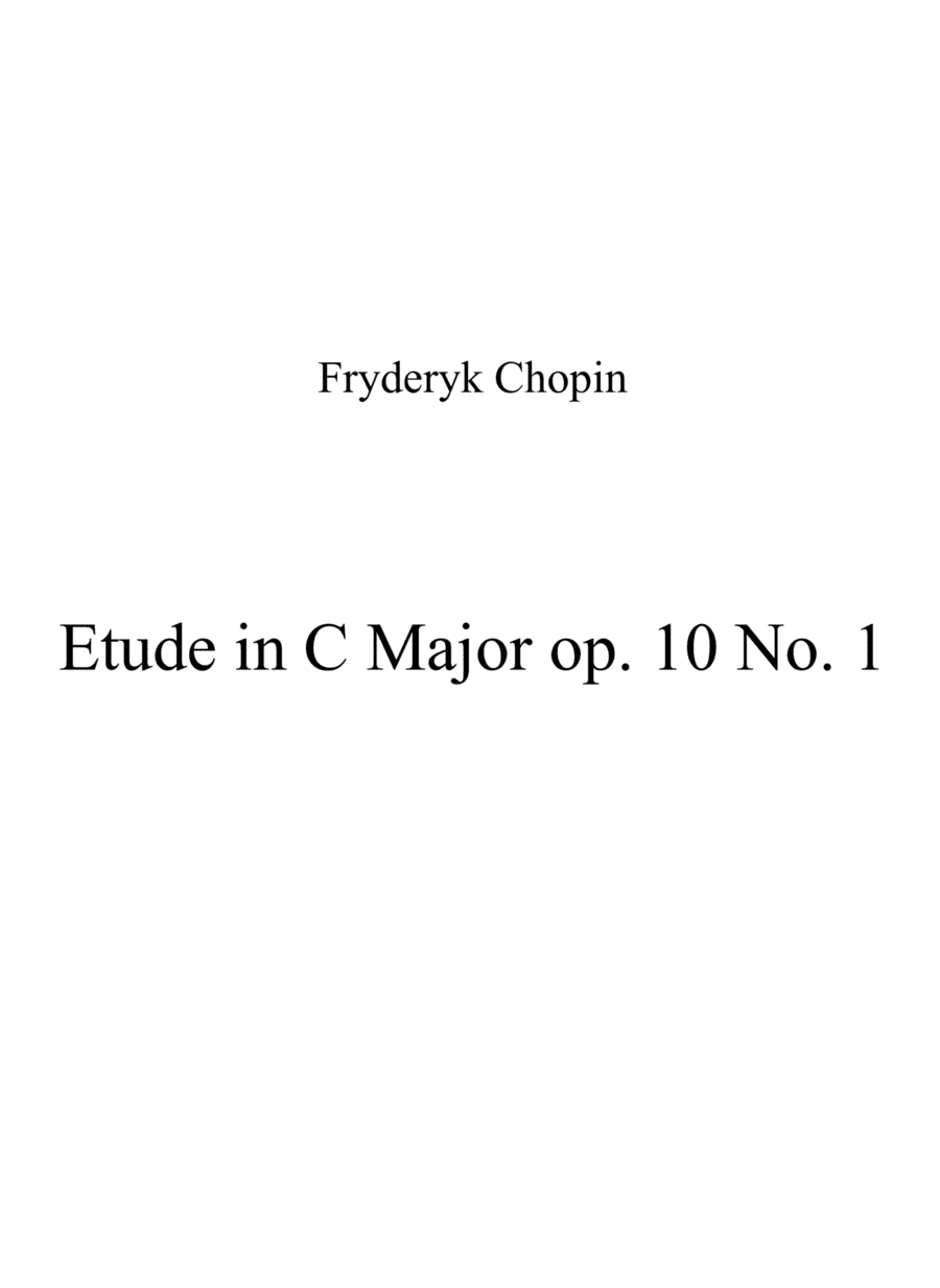 Etude in C Major op. 10 No. 1 (arr. Patrizia Luraschi)