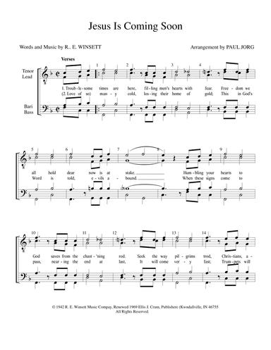 Jesus Is Coming Soon (arr. Paul A. Jorg)