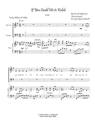 If You Could Hie to Kolob (arr. Heron's Point Music)