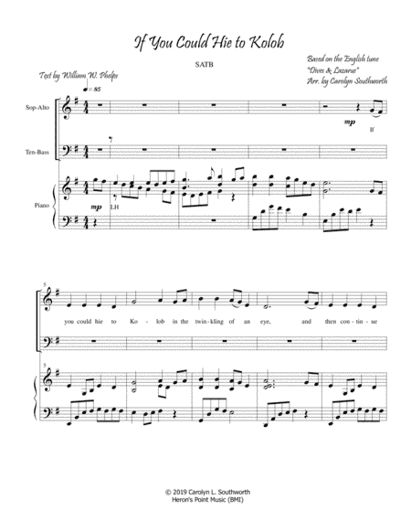 If You Could Hie to Kolob (arr. Heron's Point Music)