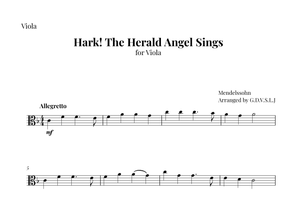 Hark! The Herald Angel Sings (arr. G.D.V.S.L.J)
