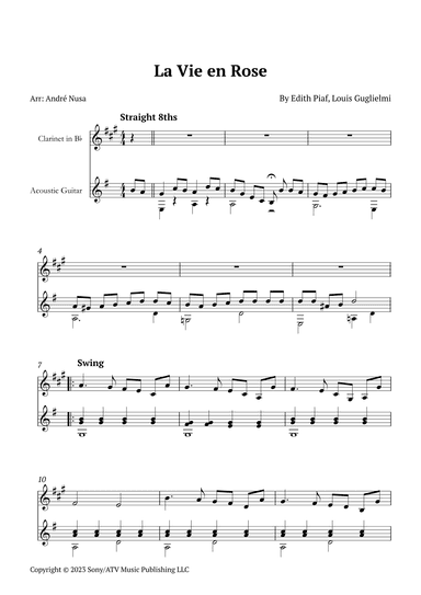 La Vie En Rose (arr. André Nusa)