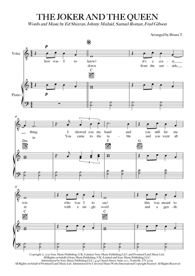 The Joker And The Queen (arr. Bruna T.)