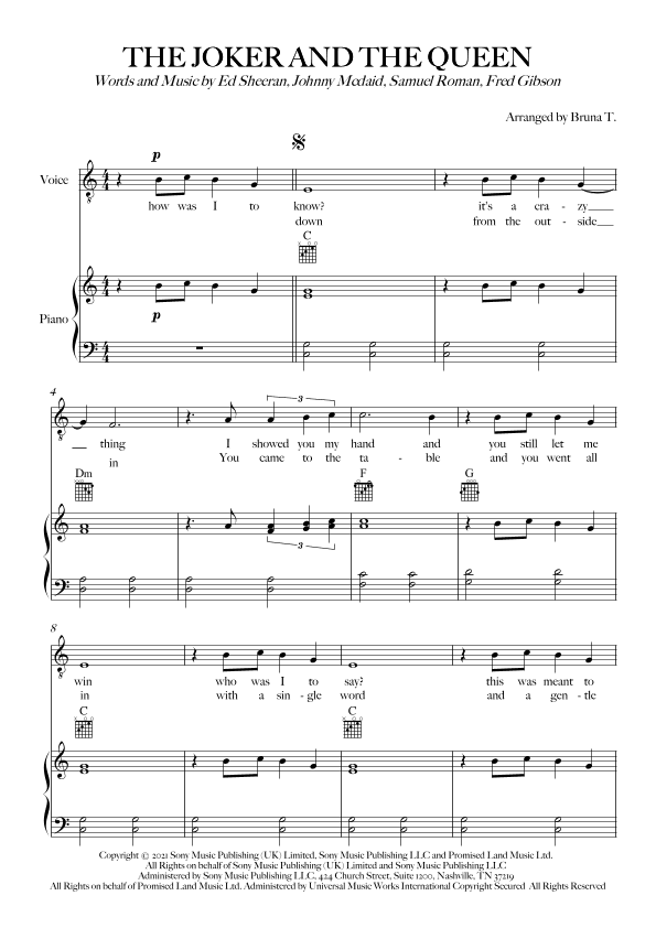 The Joker And The Queen (arr. Bruna T.)