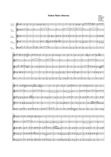 Stabat Mater dolorosa (arrangement for 5 recorders) (arr. Gil Garty)