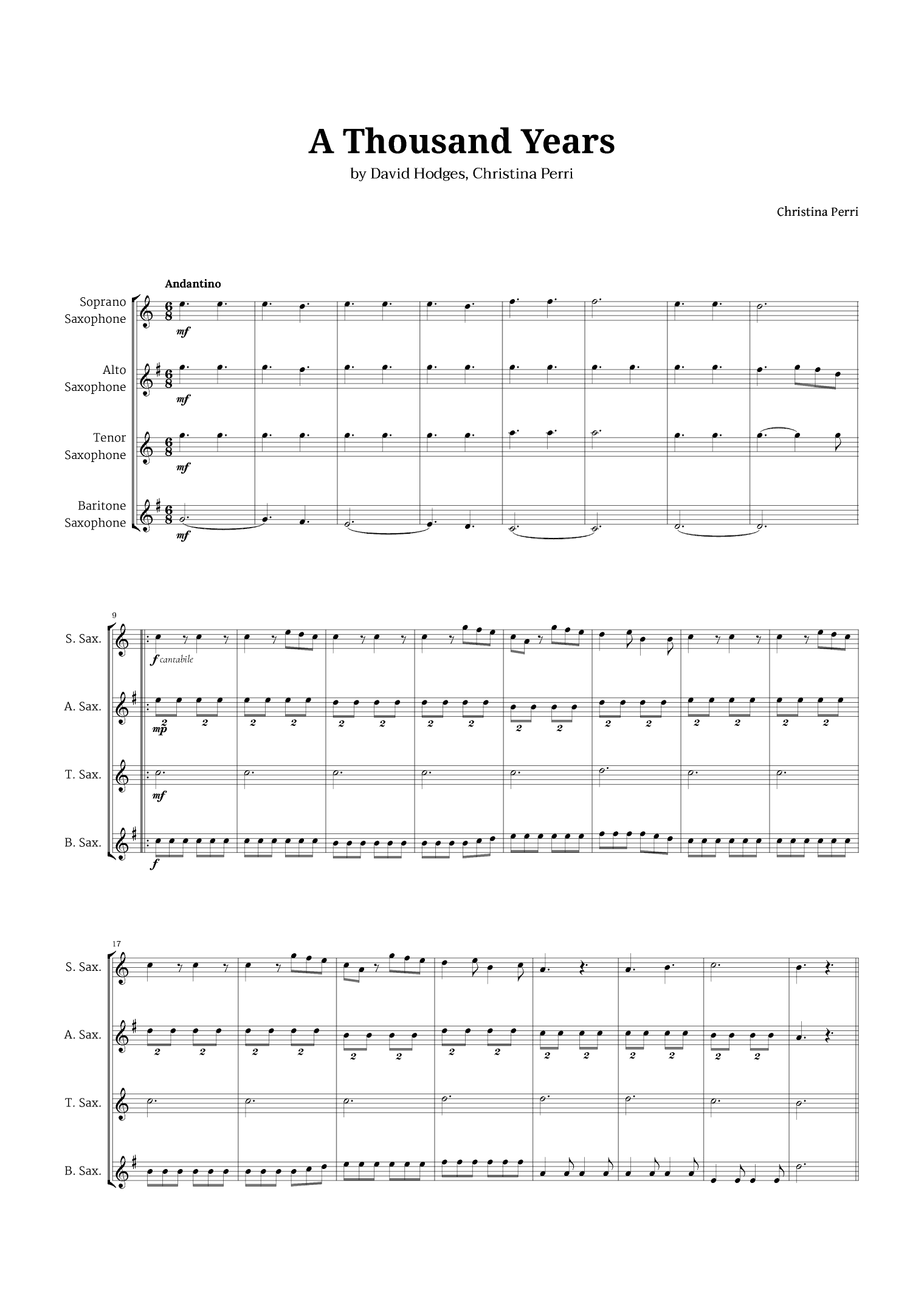 A Thousand Years (arr. Langanho)