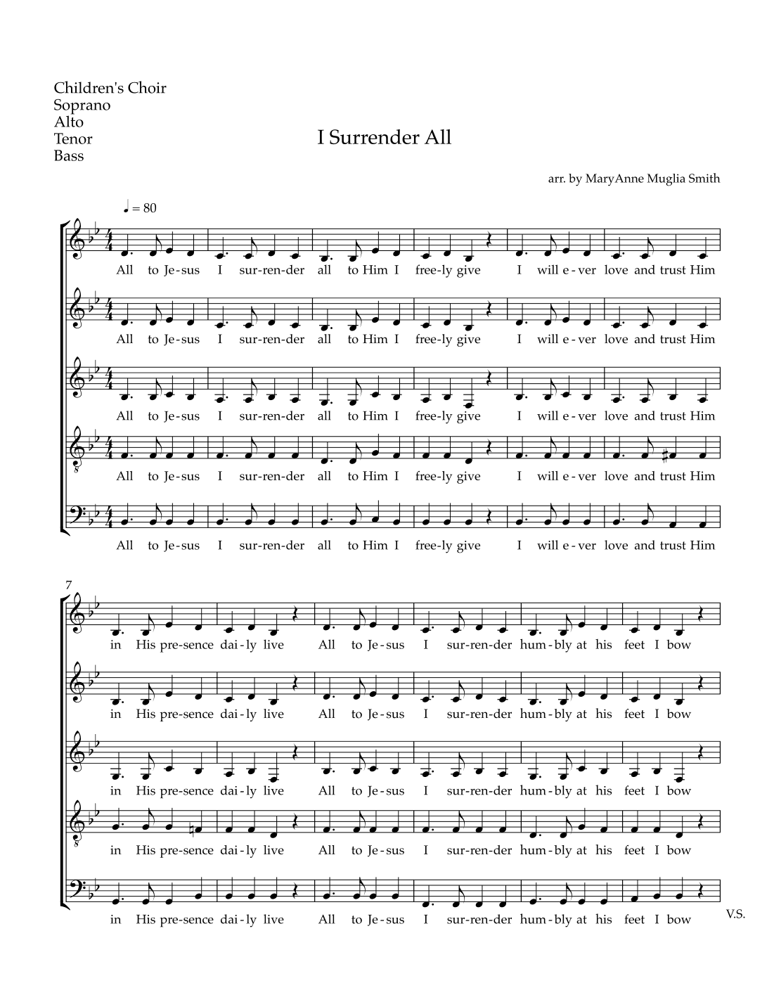 I Surrender All (arr. MaryAnne Muglia Smith)