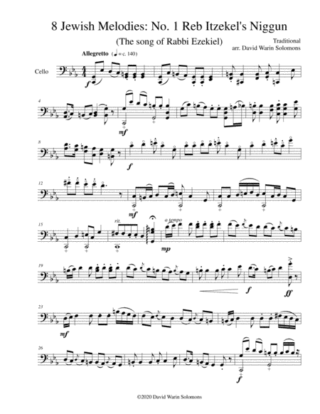 Reb Itzekel's Niggun (The Song of Rabbi Ezekiel) for cello solo (arr. David Warin Solomons)