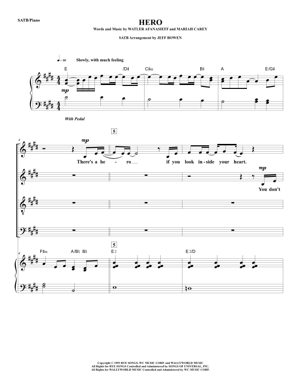 Hero (arr. Jeffrey Bowen)