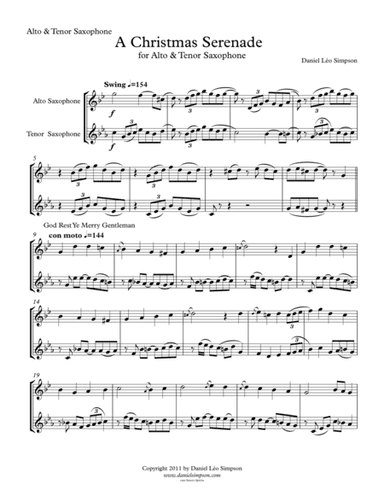 Christmas Serenade for Alto & Tenor Saxophones