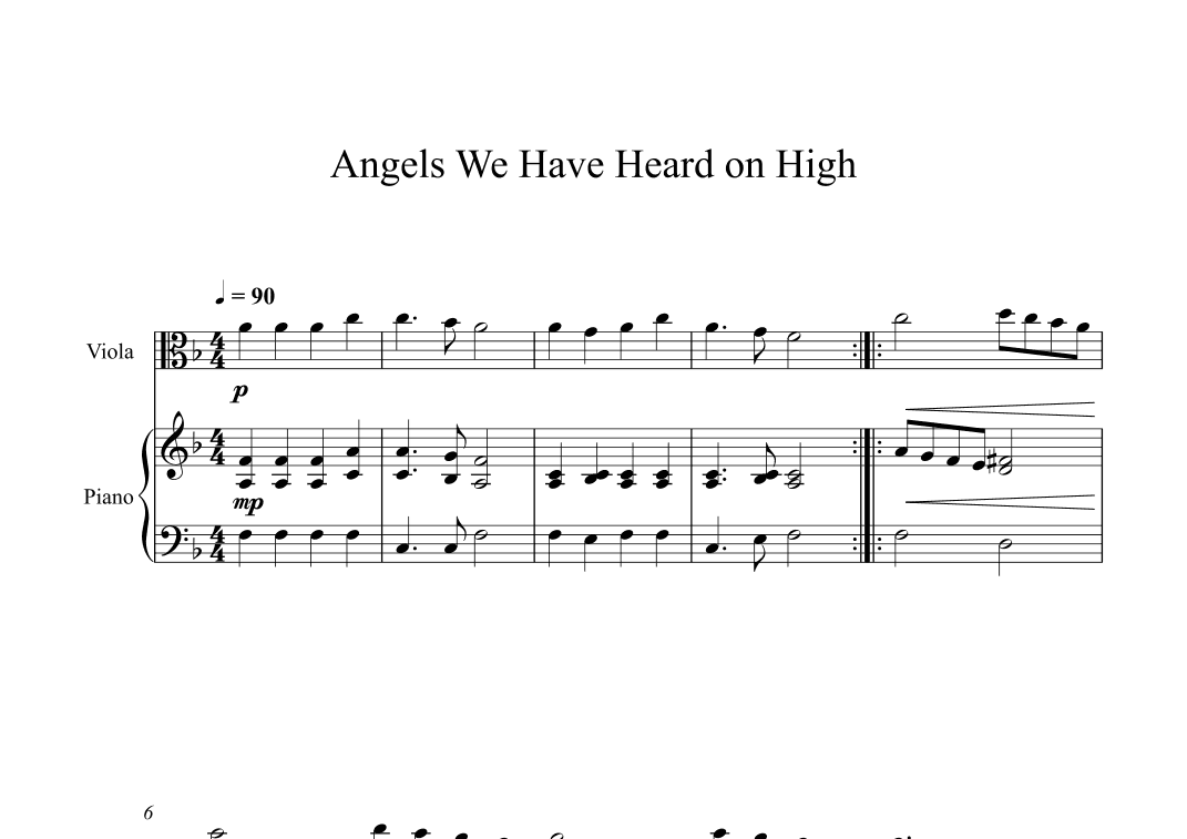 Angels We Have Heard on High (Viola + Piano) (arr. Digital Book Music)